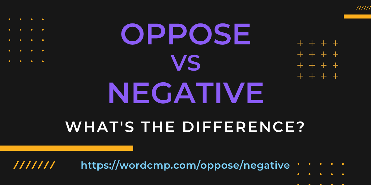 Difference between oppose and negative