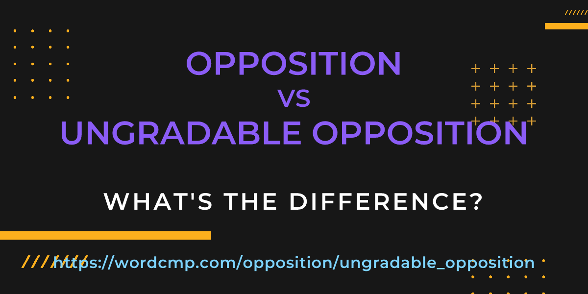 Difference between opposition and ungradable opposition