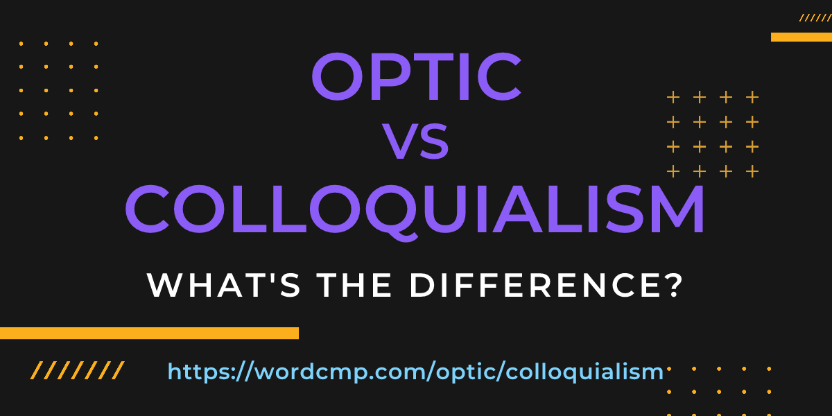 Difference between optic and colloquialism
