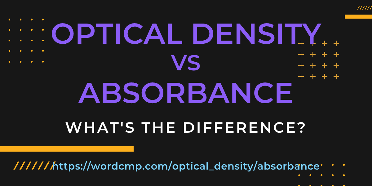 Difference between optical density and absorbance
