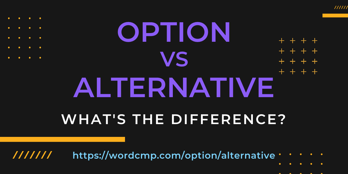 Difference between option and alternative