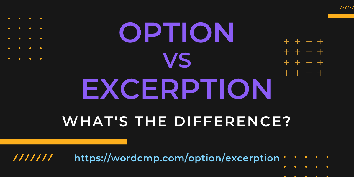 Difference between option and excerption