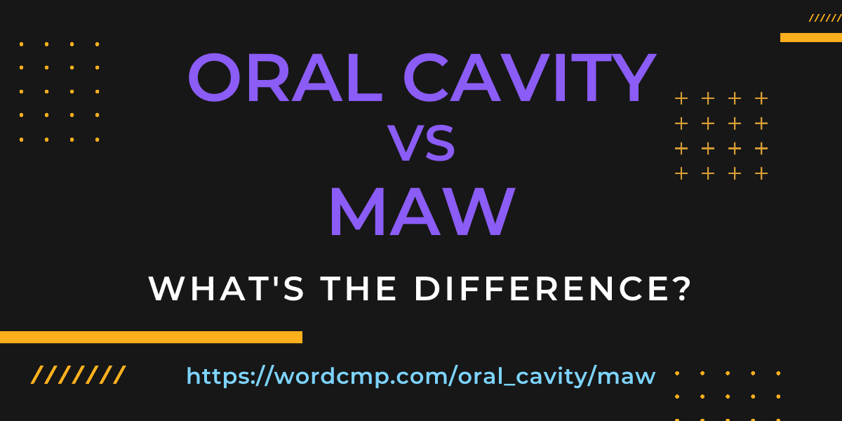 Difference between oral cavity and maw