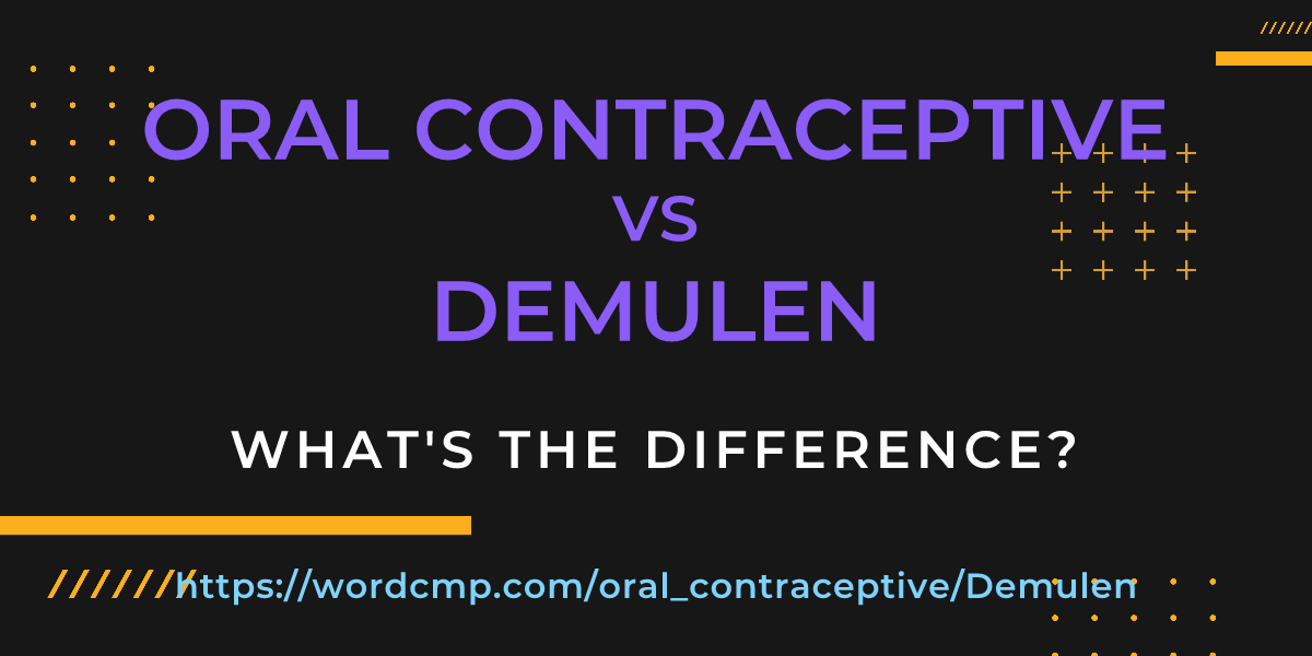 Difference between oral contraceptive and Demulen