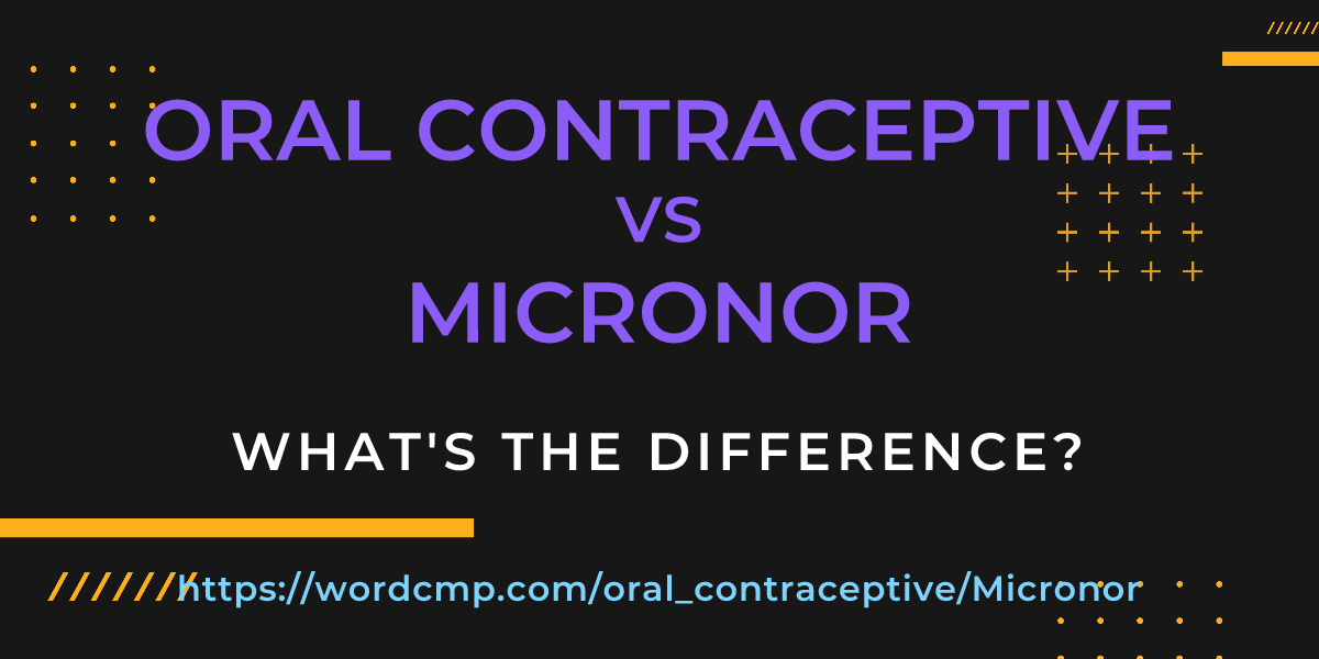 Difference between oral contraceptive and Micronor