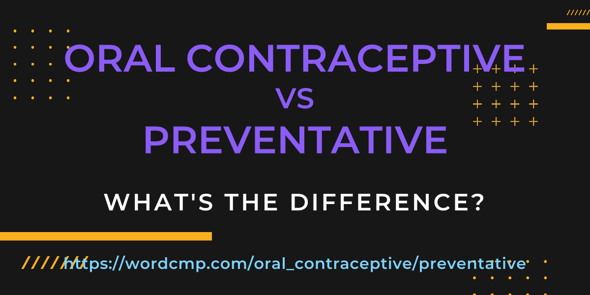 Difference between oral contraceptive and preventative