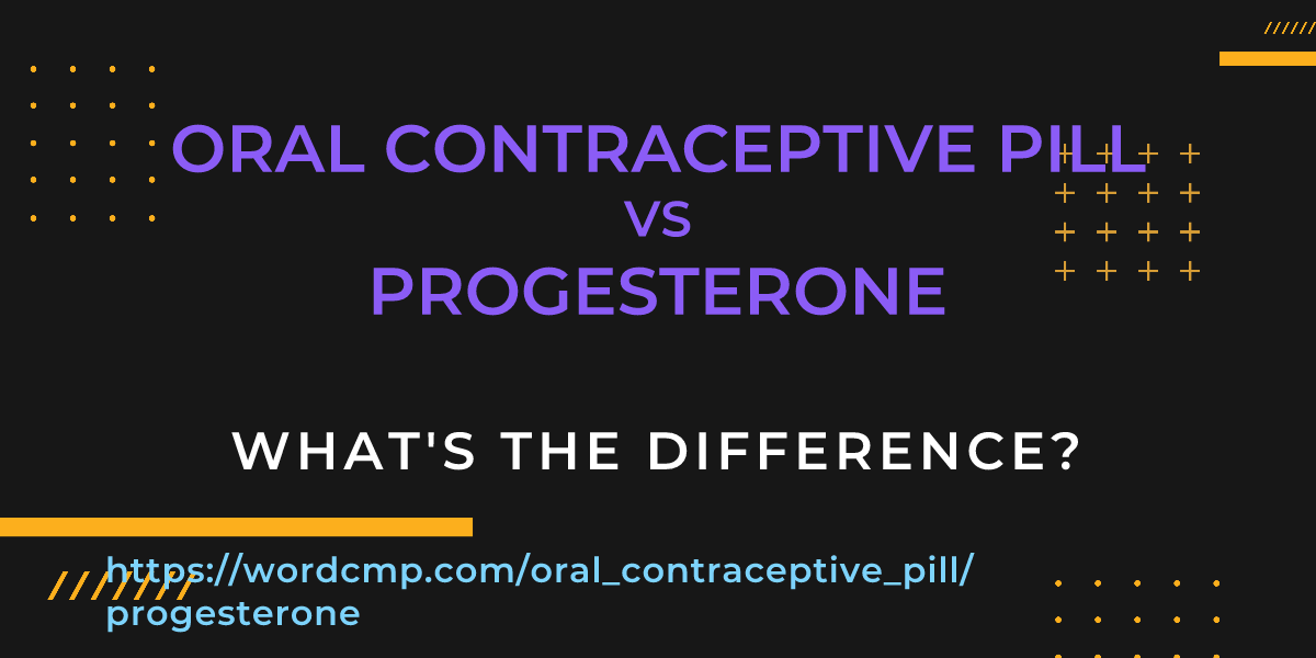 Difference between oral contraceptive pill and progesterone