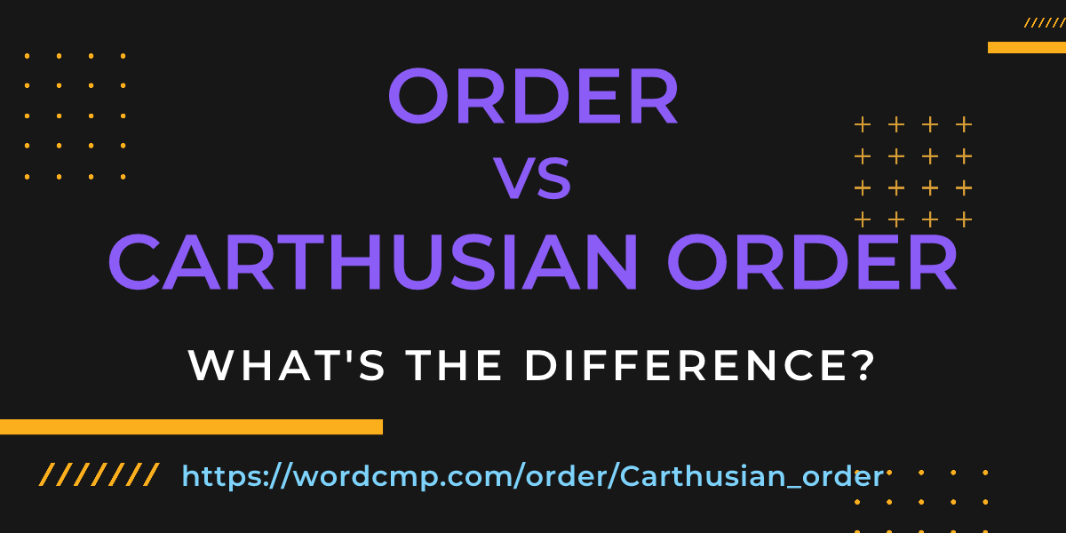 Difference between order and Carthusian order