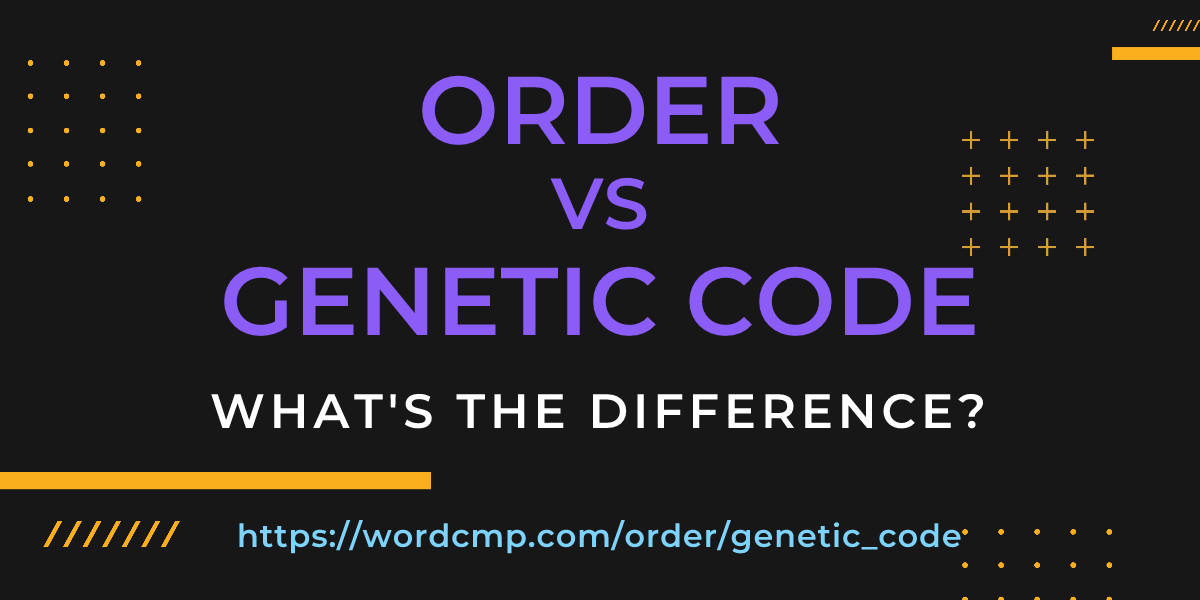 Difference between order and genetic code