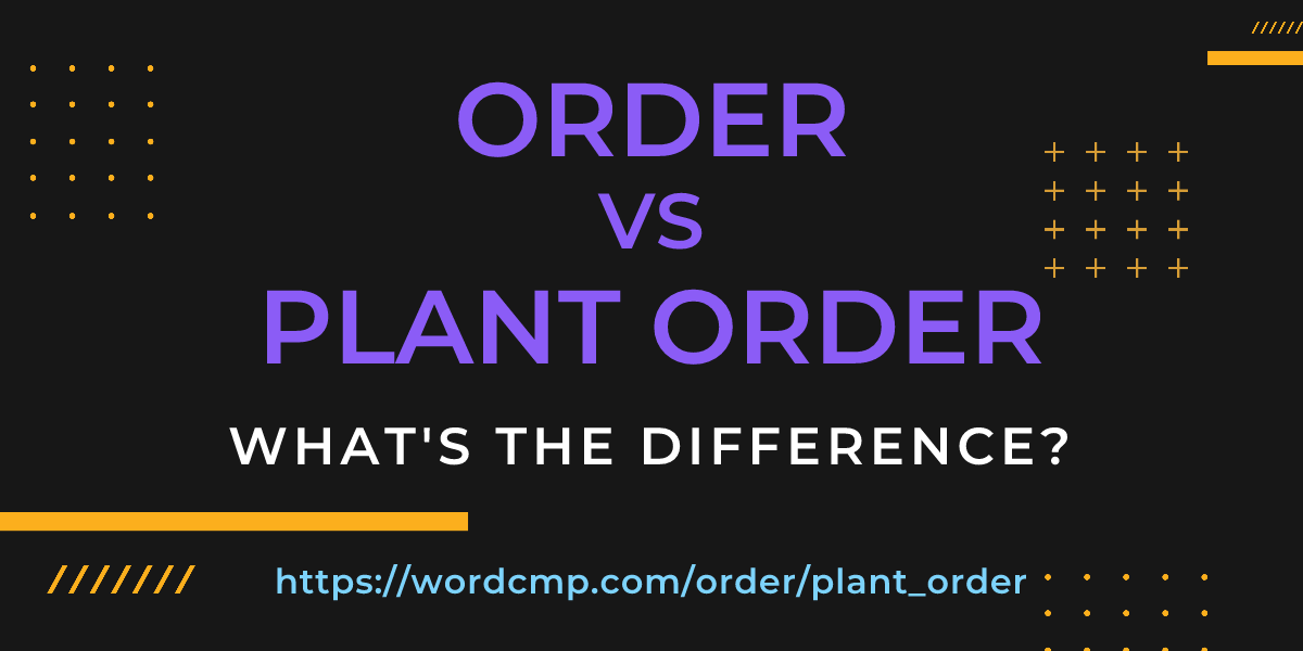 Difference between order and plant order
