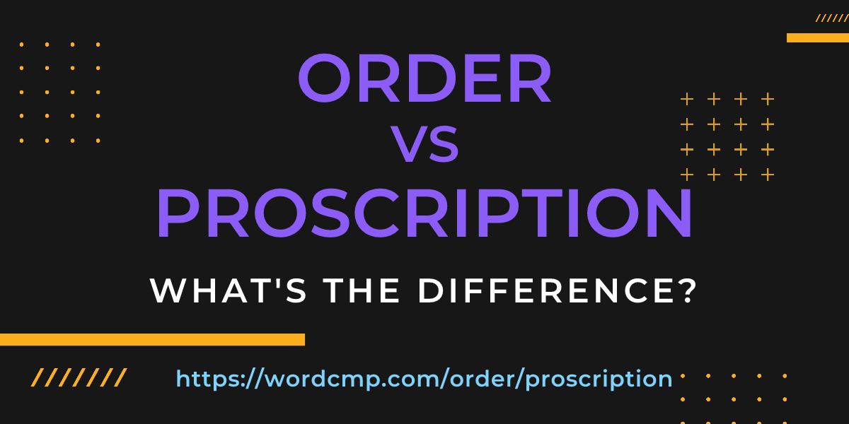 Difference between order and proscription