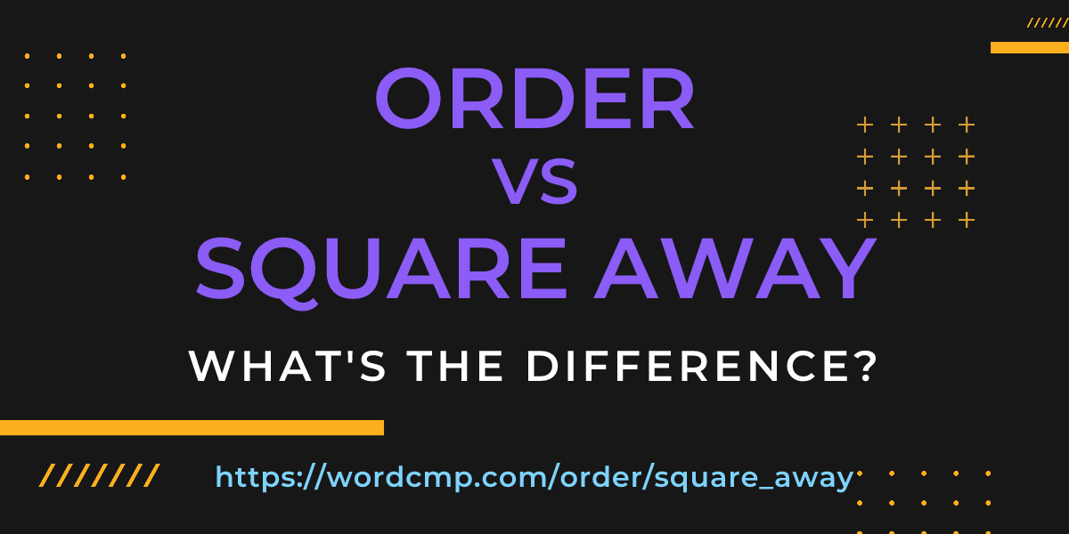 Difference between order and square away