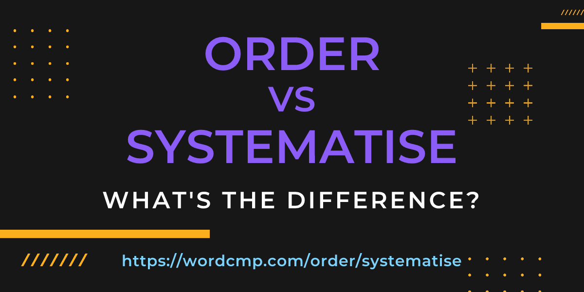 Difference between order and systematise