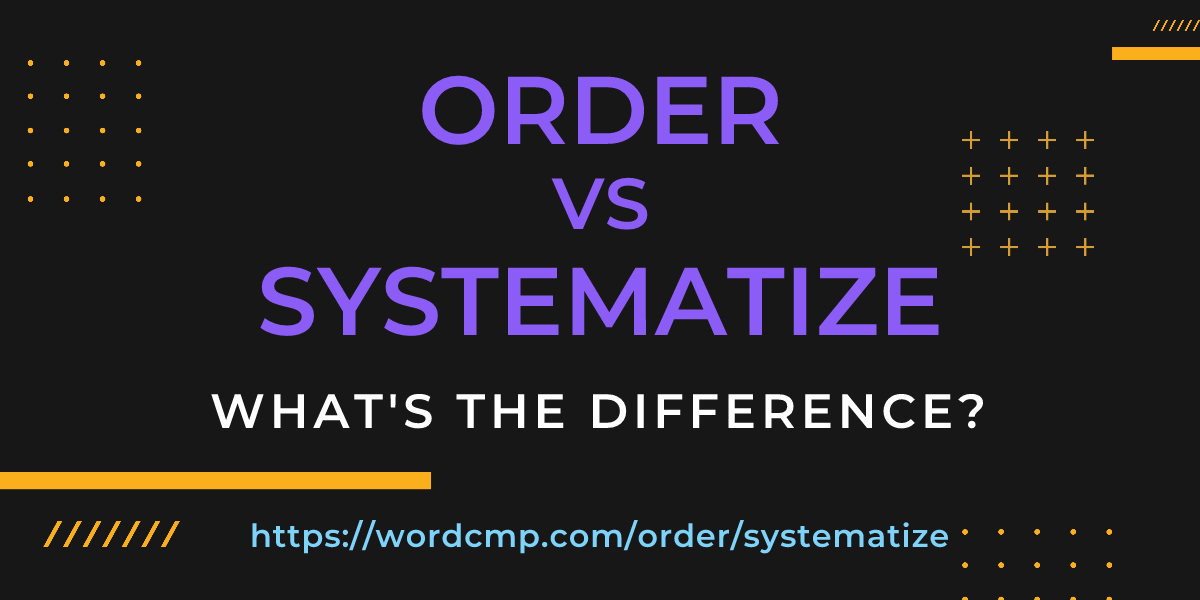 Difference between order and systematize