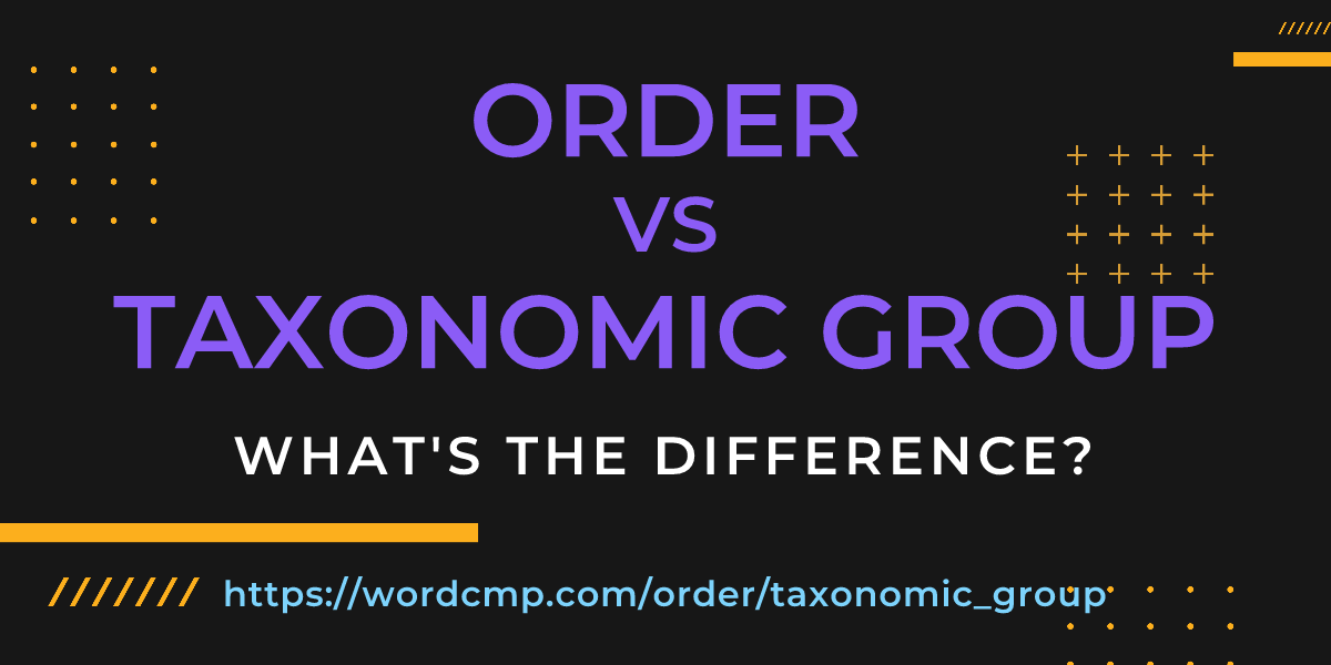Difference between order and taxonomic group