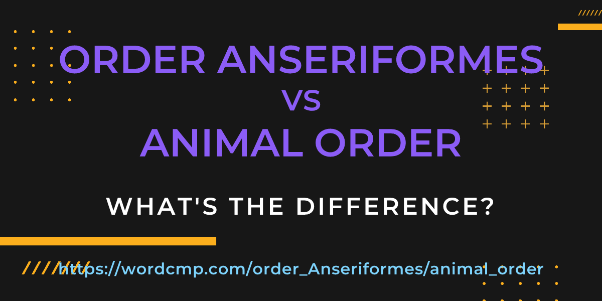 Difference between order Anseriformes and animal order
