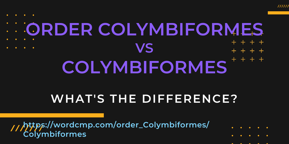 Difference between order Colymbiformes and Colymbiformes