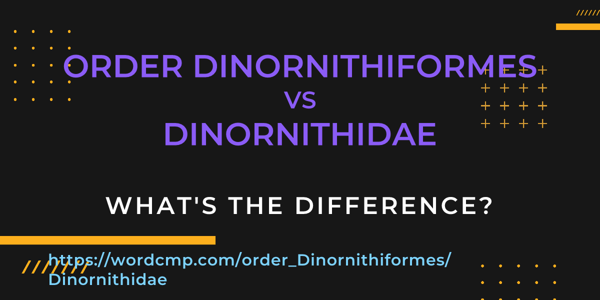 Difference between order Dinornithiformes and Dinornithidae