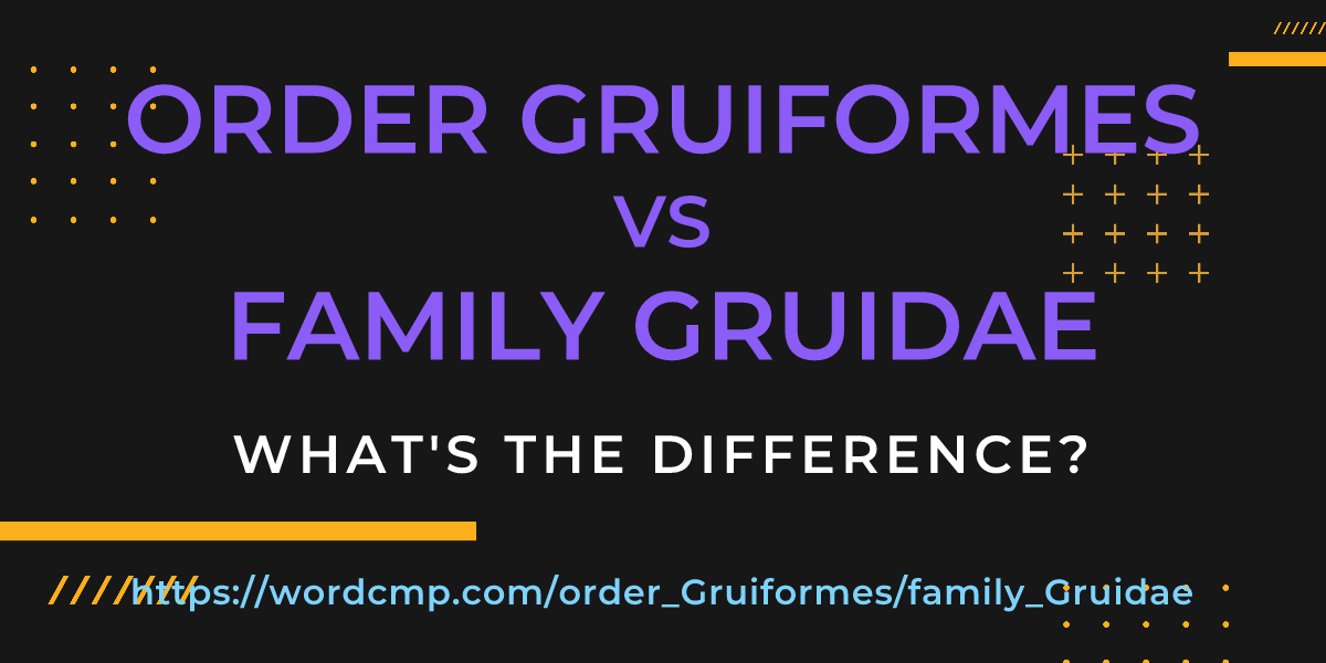 Difference between order Gruiformes and family Gruidae