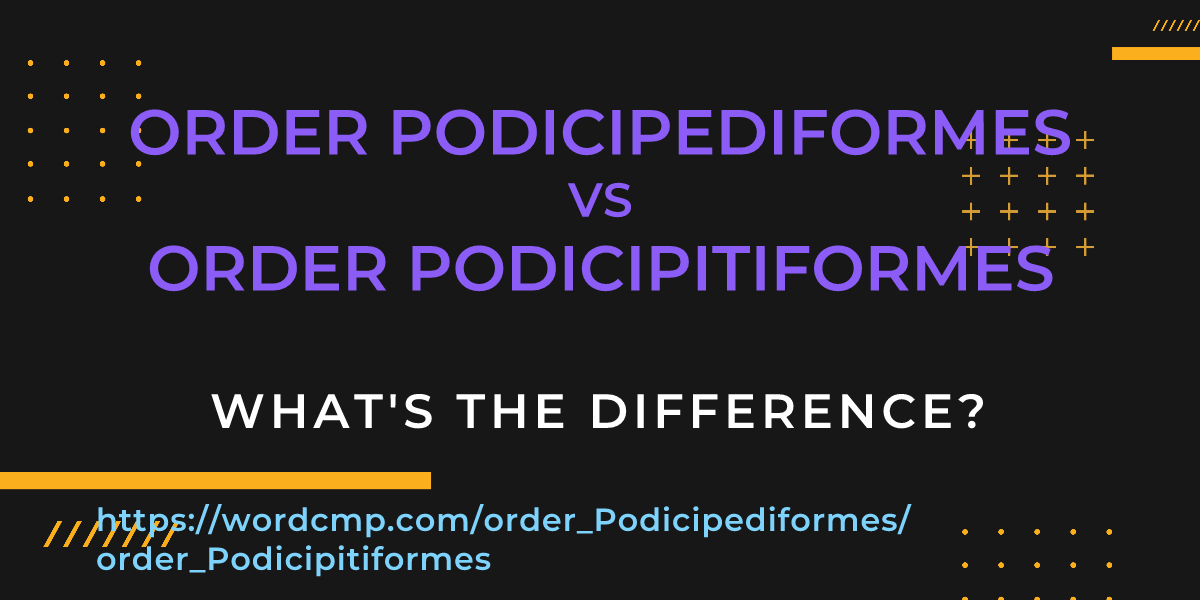Difference between order Podicipediformes and order Podicipitiformes