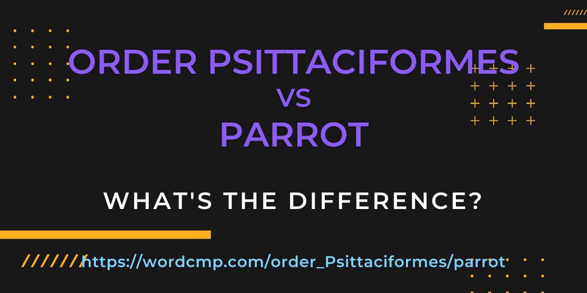 Difference between order Psittaciformes and parrot