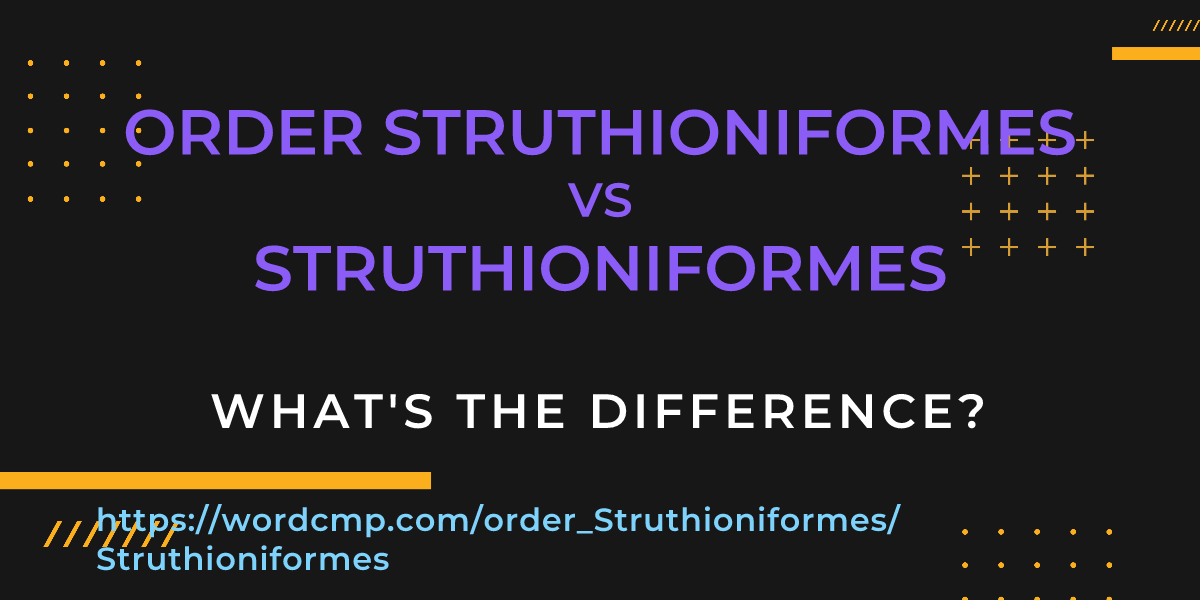 Difference between order Struthioniformes and Struthioniformes