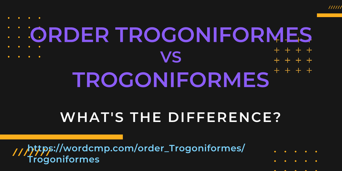 Difference between order Trogoniformes and Trogoniformes