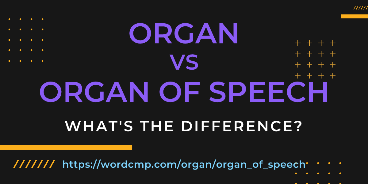 Difference between organ and organ of speech