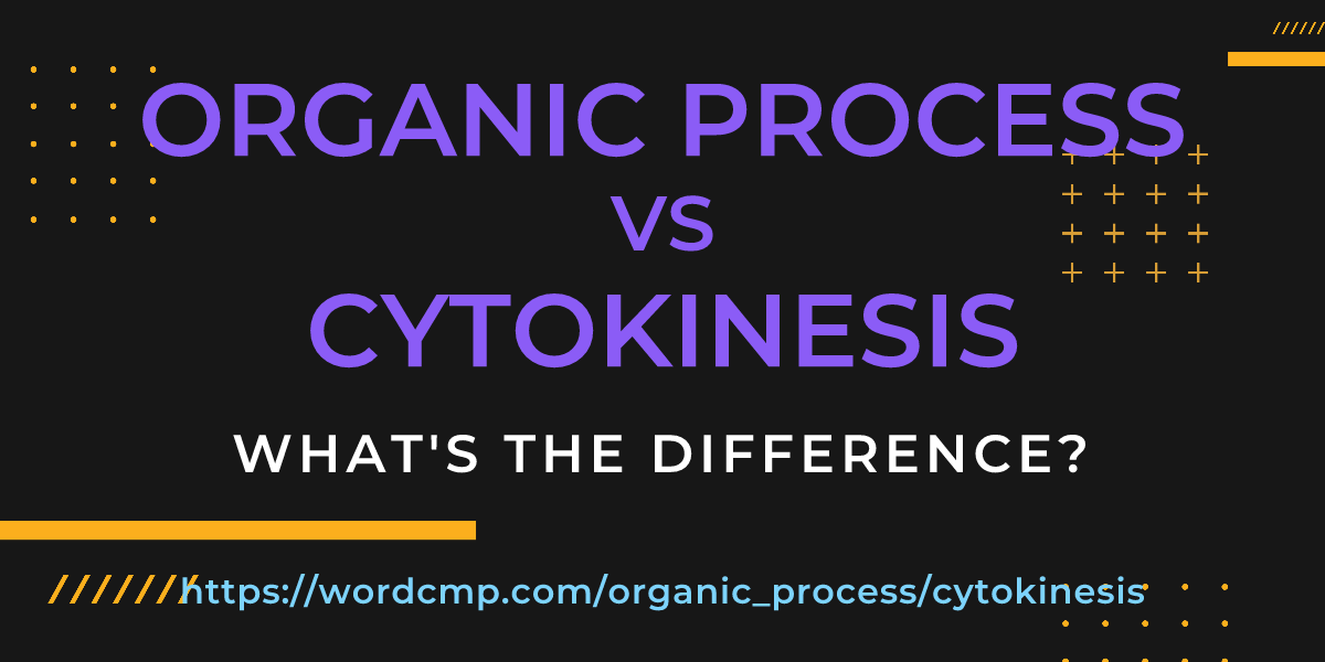 Difference between organic process and cytokinesis