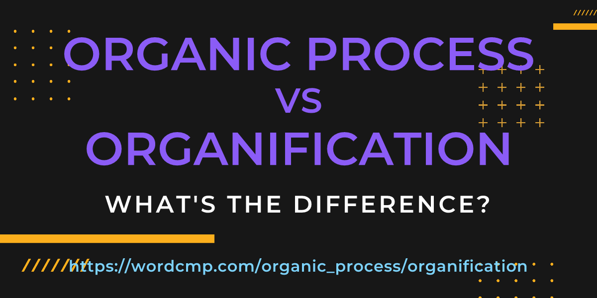 Difference between organic process and organification