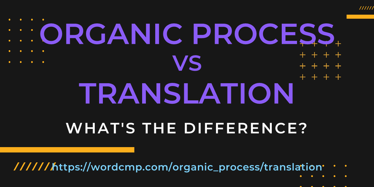 Difference between organic process and translation