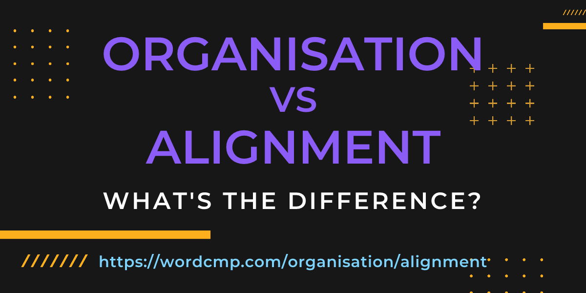 Difference between organisation and alignment