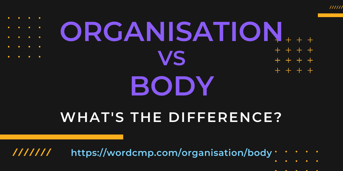 Difference between organisation and body