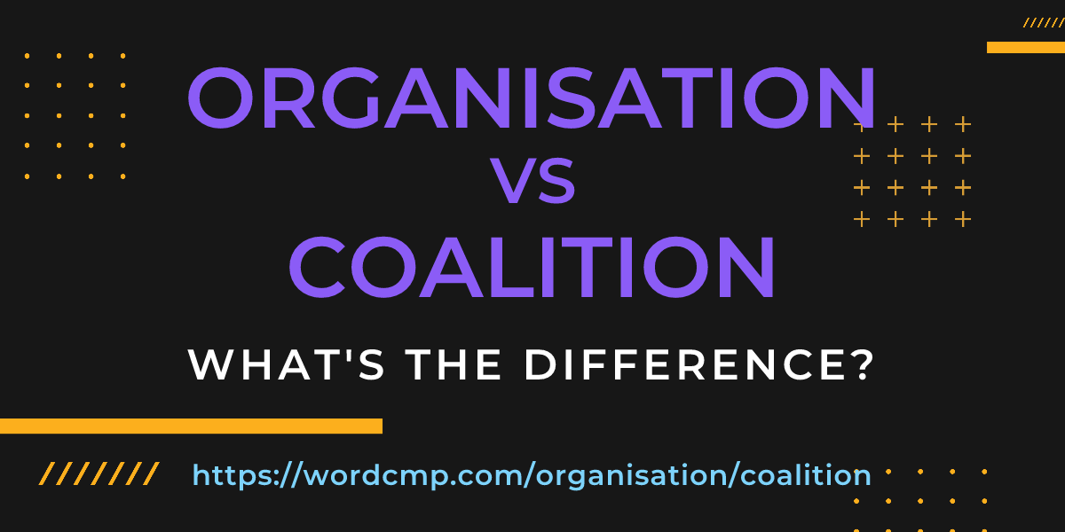 Difference between organisation and coalition