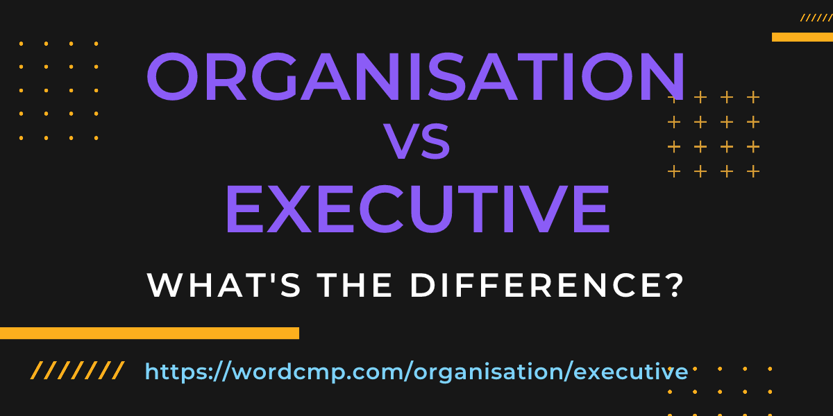 Difference between organisation and executive
