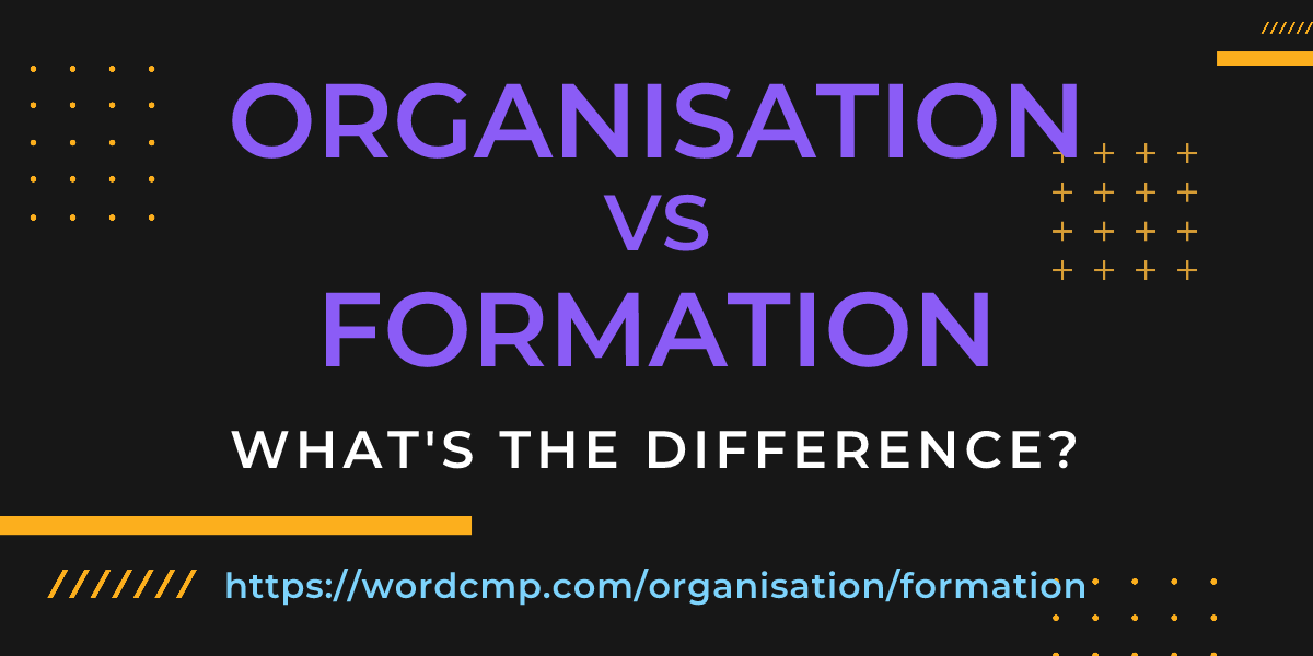 Difference between organisation and formation