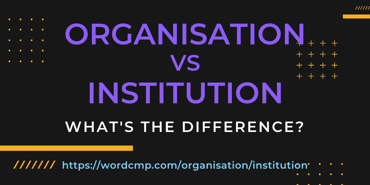Difference between organisation and institution