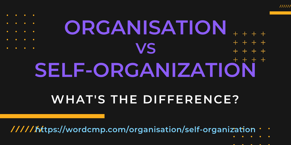 Difference between organisation and self-organization