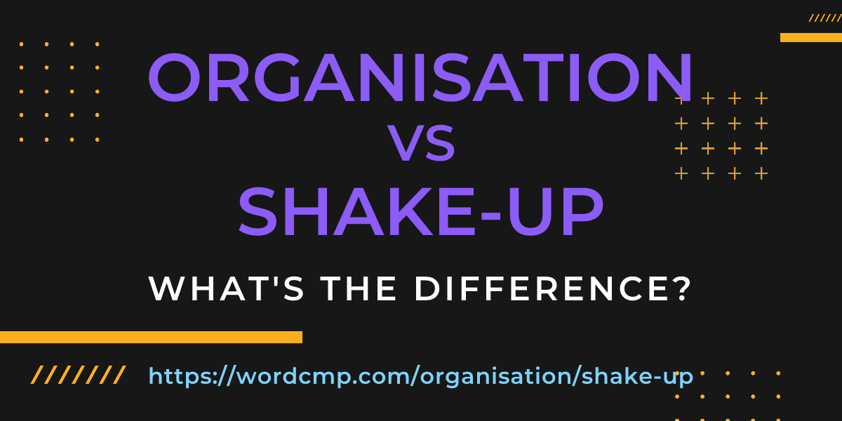 Difference between organisation and shake-up