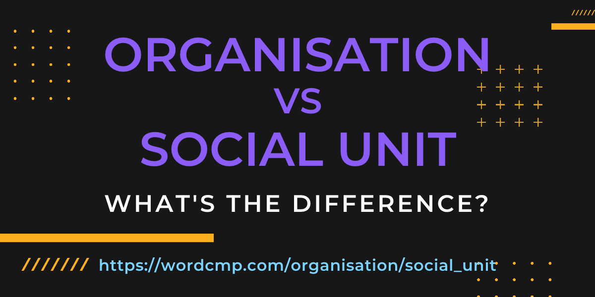 Difference between organisation and social unit