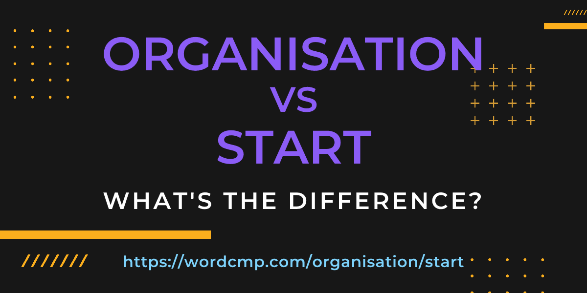 Difference between organisation and start