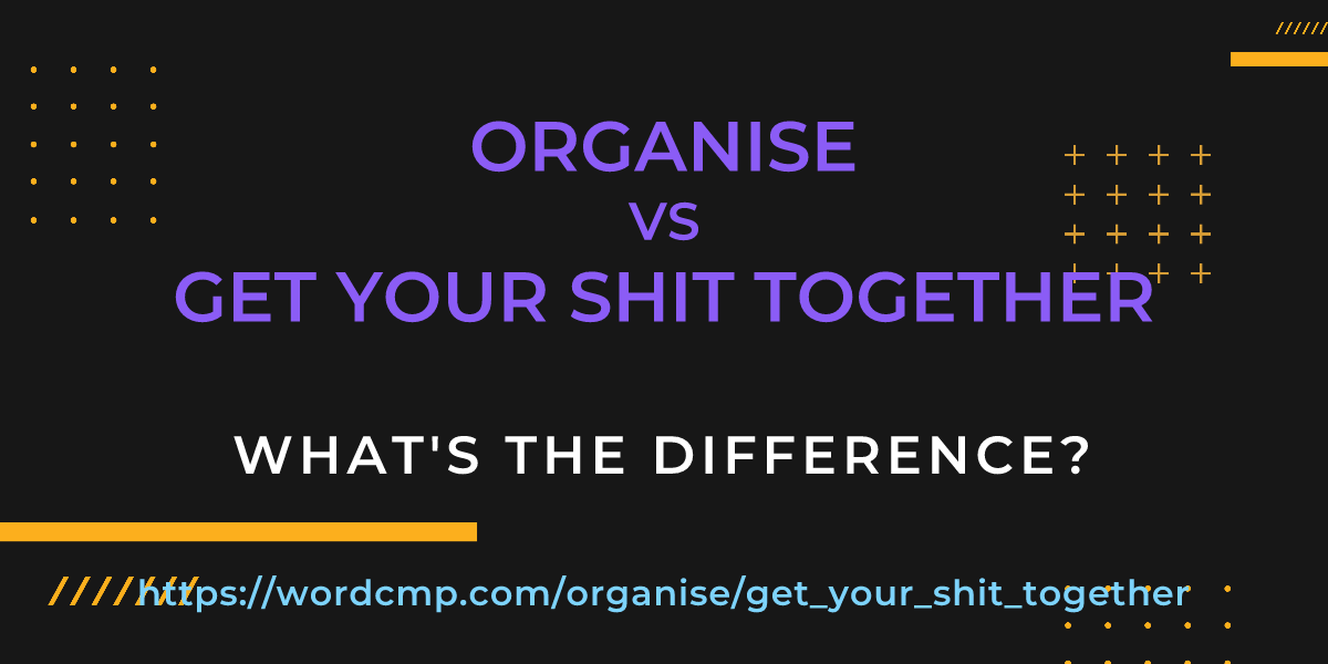 Difference between organise and get your shit together