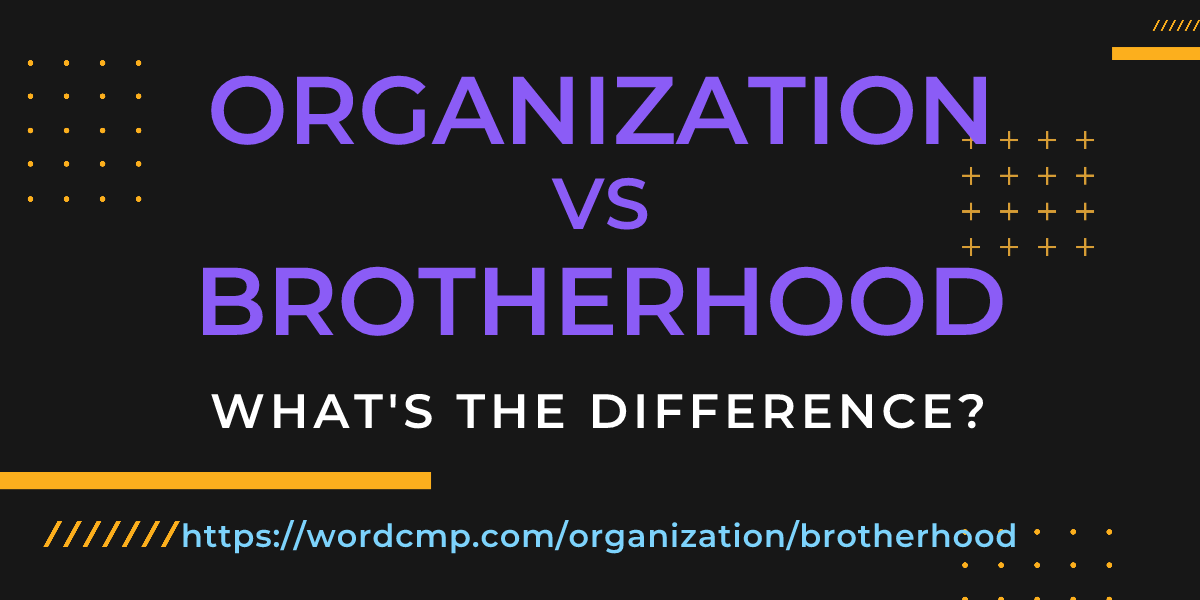 Difference between organization and brotherhood
