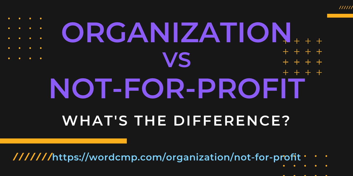 Difference between organization and not-for-profit