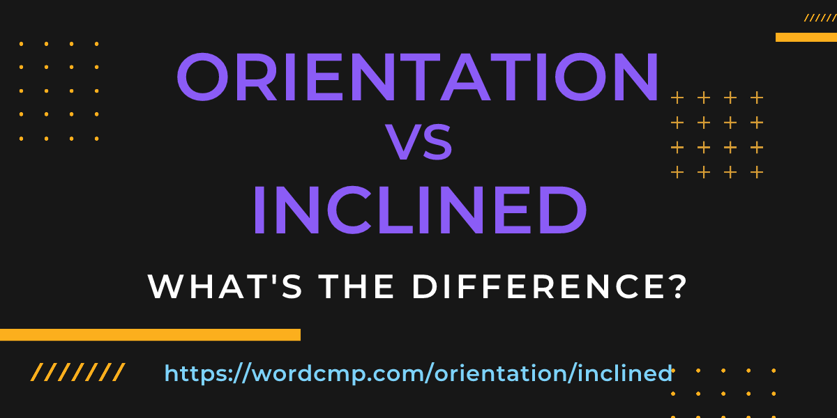Difference between orientation and inclined