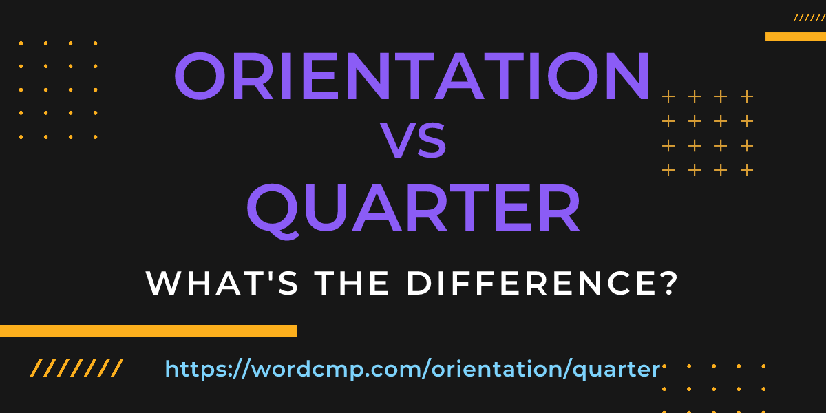 Difference between orientation and quarter