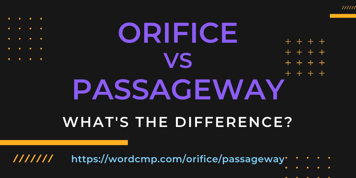 Difference between orifice and passageway