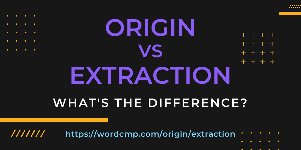 Difference between origin and extraction