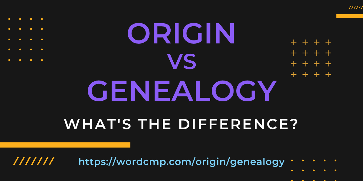 Difference between origin and genealogy