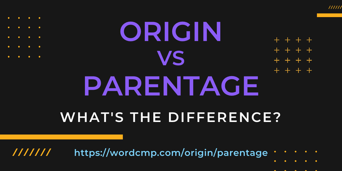 Difference between origin and parentage